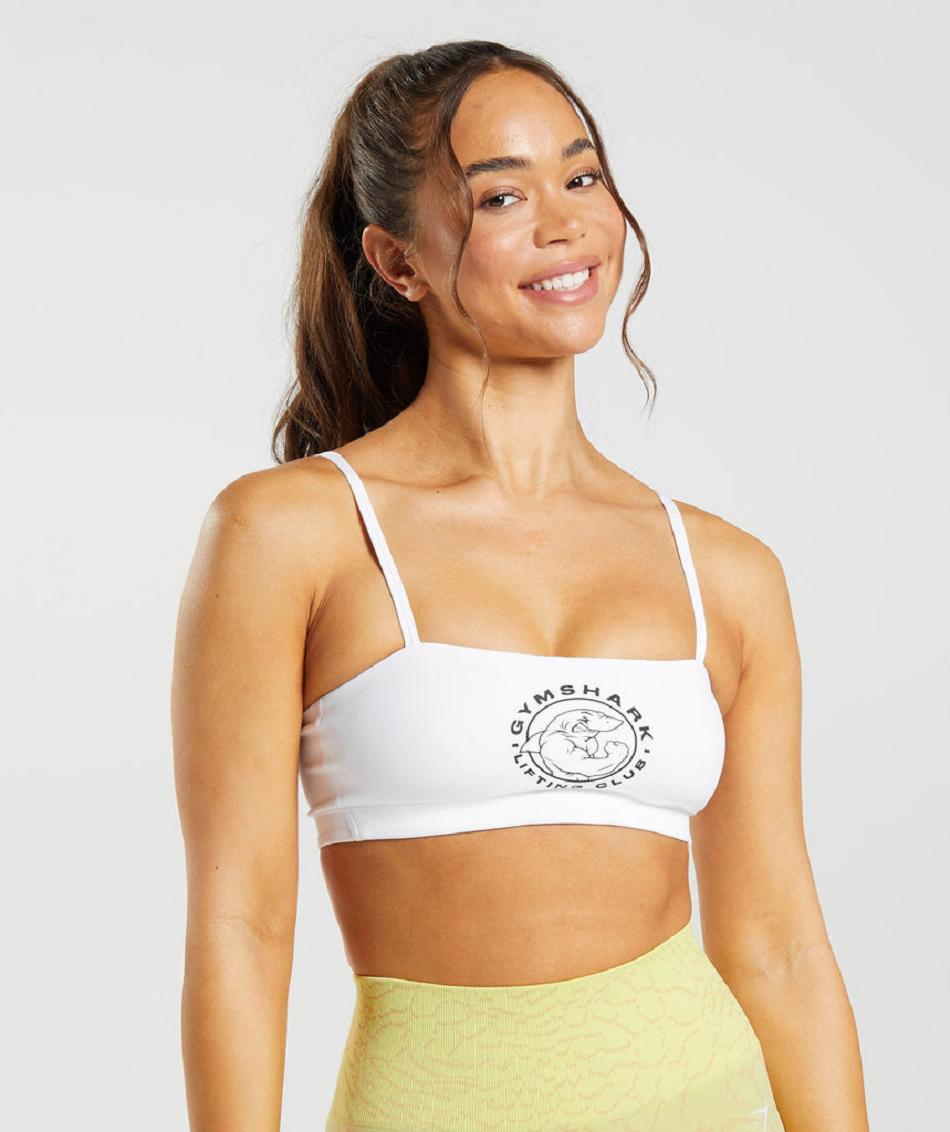 Sujetadores Deportivos Gymshark Legacy Bra Mujer Blancas | CO 2068PJJ